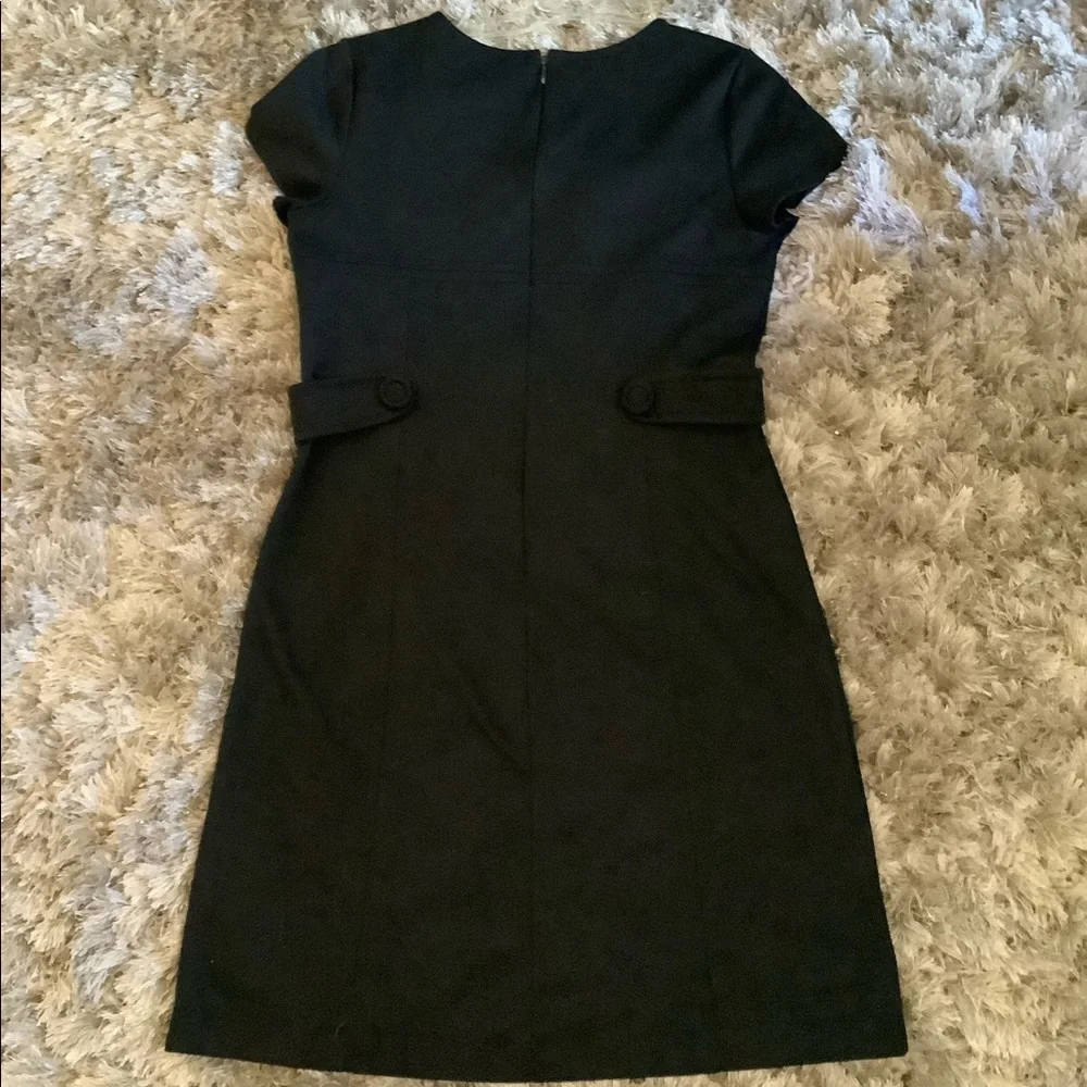LOFT Black A-Line Knit Short Sleeve Dress Size 6